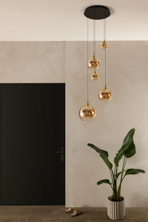 Lucide GISELA - Pendant light - Ø 57 cm - LED Dim. - 2700K - With replaceable LED module - Amber - Premium - atmosphere 2